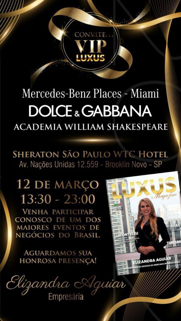 Nova capa da Revista Luxus é celebrada em evento com personalidades e marcas Dolce & Gabbana e Mercedes-Benz Places Nova capa da Revista Luxus é celebrada em evento com personalidades e marcas Dolce & Gabbana e Mercedes-Benz Places